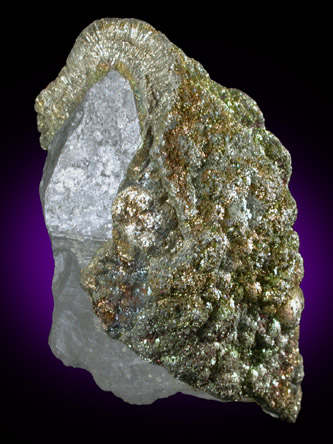 Quartz with iridescent Pyrite from Los Remedios Mine, Taxco de Alarcon, Guerrero, Mexico