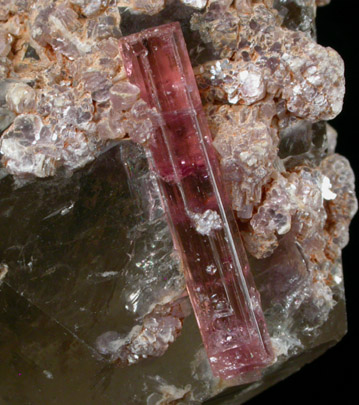 Elbaite Tourmaline, Smoky Quartz, Lepidolite from Minas Gerais, Brazil