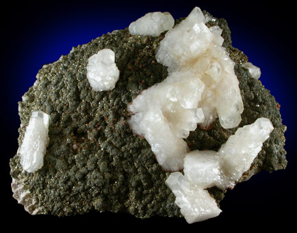 Calcite on Pyrite from Helen Mines, Wawa, Algoma District, Ontario, Canada