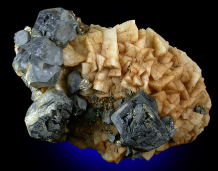 Galena on Dolomite from Fischelbach, Siegerland, Germany