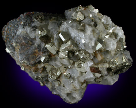 Pyrite in Calcite from Tsumeb Mine, Otavi-Bergland District, Oshikoto, Namibia