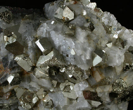 Pyrite in Calcite from Tsumeb Mine, Otavi-Bergland District, Oshikoto, Namibia