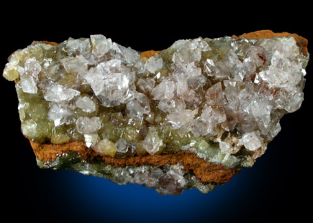 Calcite on Adamite from Mina Ojuela, Mapimi, Durango, Mexico