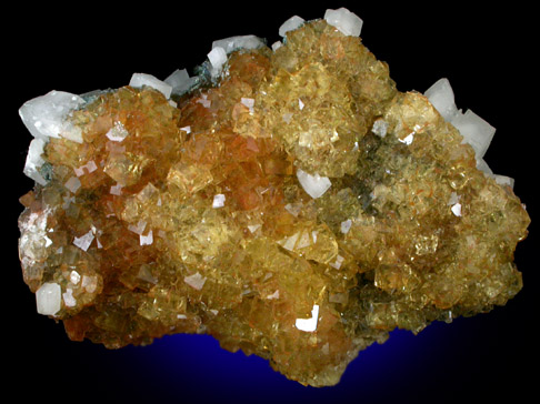 Fluorite with Calcite from Moscona Mine, Villabona District, Asturias, Spain