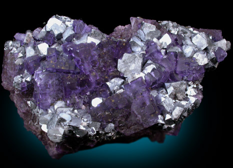 Galena on Fluorite from Annabel Lee Mine, Harris Creek District, Hardin County, Illinois