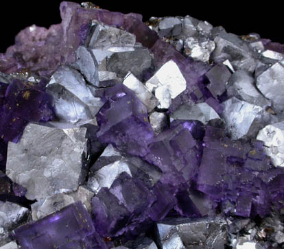 Galena on Fluorite from Annabel Lee Mine, Harris Creek District, Hardin County, Illinois