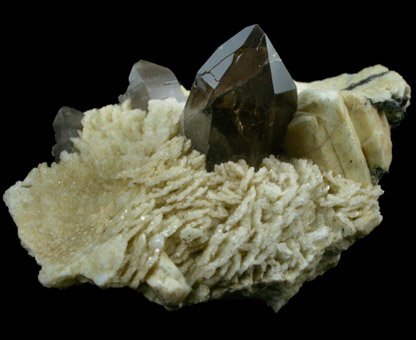 Smoky Quartz on Microcline from Moat Mountain, Hale's Location, Carroll County, New Hampshire