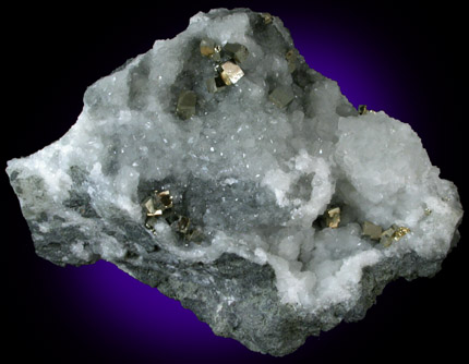 Pyrite on Datolite from Braen's Quarry, Haledon, Passaic County, New Jersey