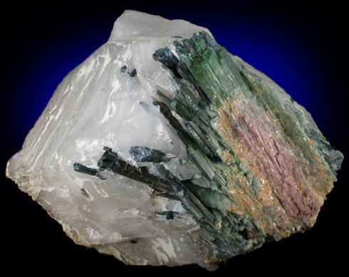 Elbaite Tourmaline in Milky Quartz from Minas Gerais, Brazil