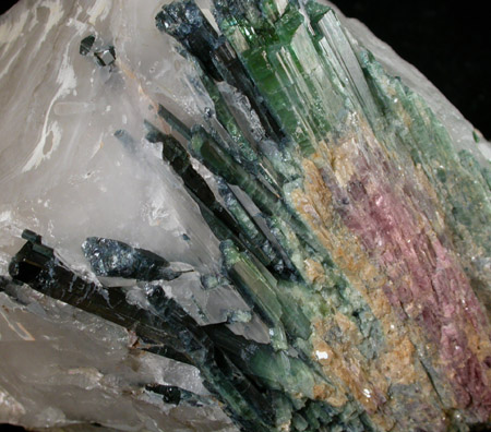 Elbaite Tourmaline in Milky Quartz from Minas Gerais, Brazil