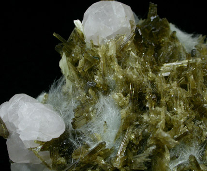 Epidote, Apatite, Actinolite var. Byssolite from Tormiq area, northwest of Skardu, Haramosh Mountains, Baltistan, Gilgit-Baltistan, Pakistan