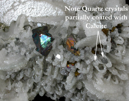 Chalcopyrite, Calcite, Quartz from Boldut Mine, Cavnic, Romania