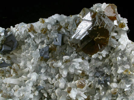 Sphalerite, Quartz, Galena from Madan District, Rhodope Mountains, Bulgaria