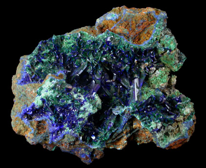 Azurite and Malachite from Concepcin del Oro, Zacatecas, Mexico