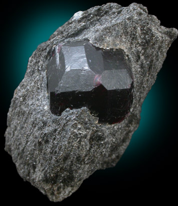 Almandine Garnet in schist from Garnet Ledge, east shore of Stikine River Delta, 11 km north of Wrangell, Alaska