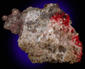 Calcite, Copper, Cuprite var. Chalcotrichite from New Cornelia Mine, Ajo, Pima County, Arizona