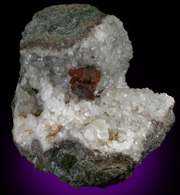 Chabazite on Calcite from New Street Quarry, Paterson, Passaic County, New Jersey