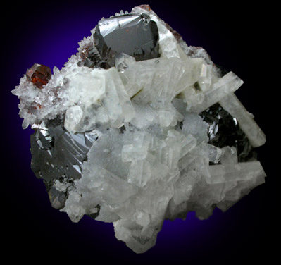 Sphalerite, Calcite, Quartz from Shuikoushan Mine, Hunan Province, China