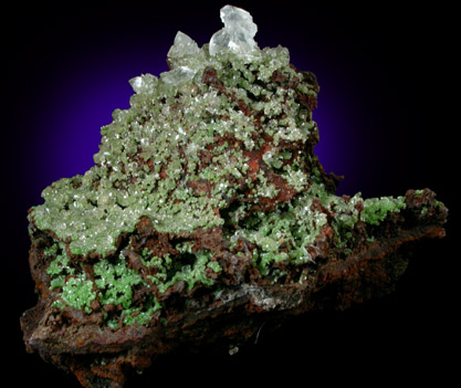 Calcite on Conichalcite from Zacatecas, Mexico
