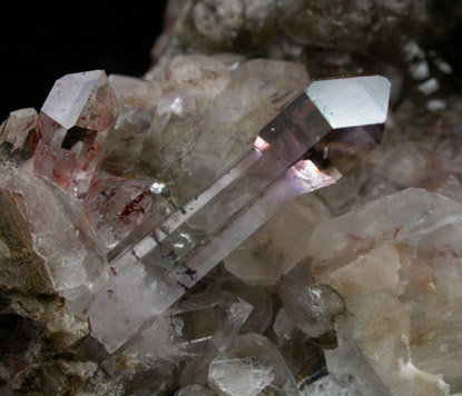 Quartz var. Amethyst Scepter with Calcite from Tafelkop, Goboboseb Mountains, 27 km west of Brandberg Mountain, Erongo region, Namibia