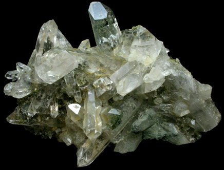 Quartz with Epidote inclusions from Calumet Mine, 12 km NNE of Salida, Chaffee County, Colorado