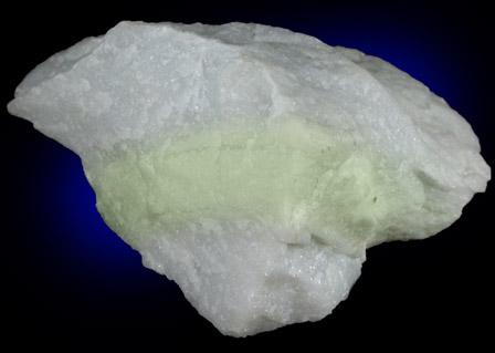 Antigorite var. Bowenite in Quartz from Conklin Quarry, Lime Rock, Lincoln Township, Providence County, Rhode Island