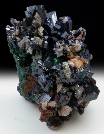 Azurite, Malachite, Calcite from Tsumeb Mine, Otavi-Bergland District, Oshikoto, Namibia