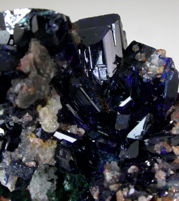 Azurite, Malachite, Calcite from Tsumeb Mine, Otavi-Bergland District, Oshikoto, Namibia