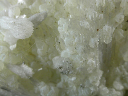 Thomsonite and Prehnite on Pectolite from Prospect Park Quarry, Prospect Park, Passaic County, New Jersey