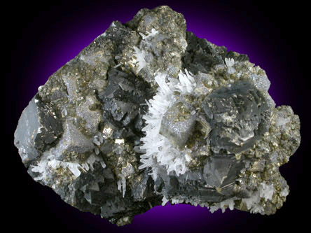 Sphalerite, Galena, Pyrite, Quartz from Huaron District, Cerro de Pasco Province, Pasco Department, Peru