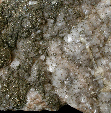 Marcasite on Calcite from Broken Hill, North Mine, 200' Level, New South Wales, Australia