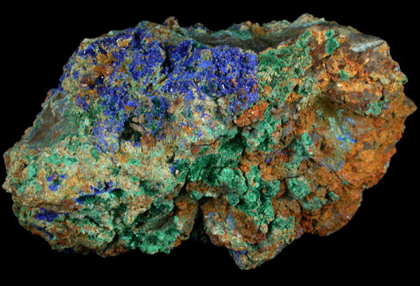 Azurite and Malachite from Concepcin del Oro, Zacatecas, Mexico