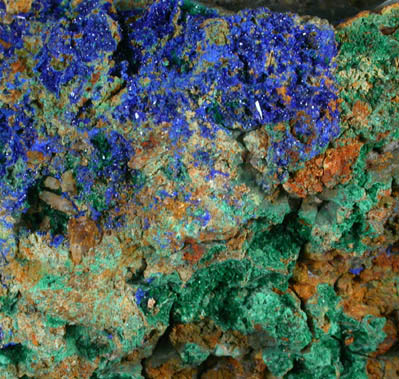 Azurite and Malachite from Concepcin del Oro, Zacatecas, Mexico