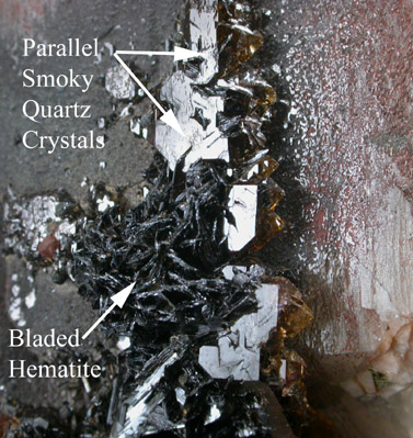 Hematite and Quartz from Crystal Peak area, 6.5 km northeast of Lake George, Park-Teller Counties, Colorado