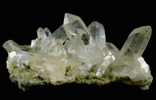 Quartz on Epidote from Calumet Mine, 12 km NNE of Salida, Chaffee County, Colorado