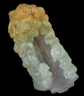 Prehnite over Amethyst Quartz from Brandberg Mountains, 160 km west of Omaruru, Namibia