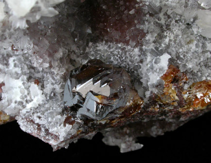 Sphalerite, Calcite, Quartz from Shuikoushan Mine, Hunan Province, China