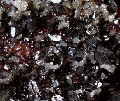 Sphalerite var. Ruby Jack with Quartz from Treece, Cherokee County, Kansas