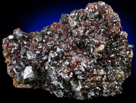 Sphalerite var. Ruby Jack with Quartz from Treece, Cherokee County, Kansas