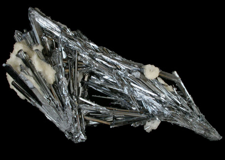 Stibnite with Barite from Kadamzhay, Osh Oblast', Kyrgyzstan