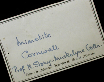Mimetite on Quartz from Cornwall, England