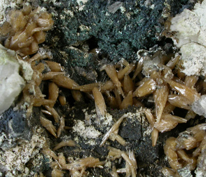 Mimetite on Quartz from Cornwall, England