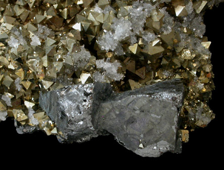 Freibergite with Pyrite and Quartz from Las Animas Mine, Sud Chichas Province, Potosi, Bolivia