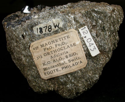 Magnetite and Orthoclase var. Adularia from Binnenthal, Kanton Valais, Switzerland