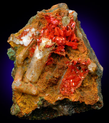 Crocoite from Berezovsk Gold Mine (Berezovskii), Sverdlovsk Oblast', Middle Ural Mountains, Russia (Type Locality for Crocoite)