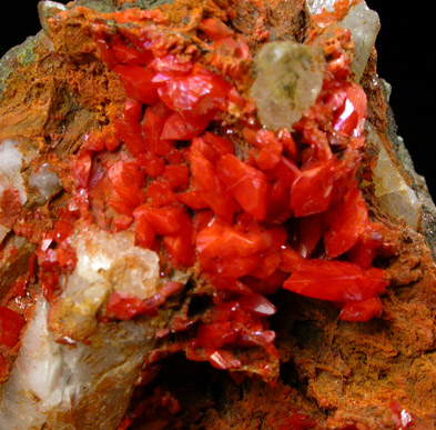 Crocoite from Berezovsk Gold Mine (Berezovskii), Sverdlovsk Oblast', Middle Ural Mountains, Russia (Type Locality for Crocoite)