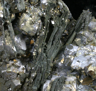 Jamesonite with Valentinite on Pyrite from Zacatecas, Mexico