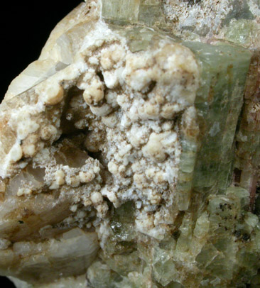 Amblygonite, Elbaite, Albite, Eosphorite, Roscherite, etc. from Dunton Quarry, Plumbago Mountain, Hall's Ridge, Newry, Oxford County, Maine