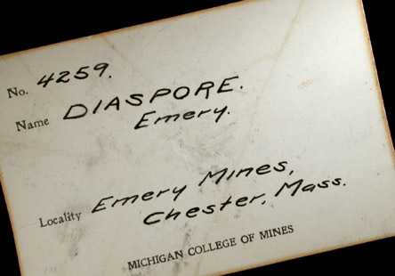 Diaspore from Chester Emery Mines, Hampton County, Massachusetts