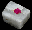 Spinel in marble from Mogok District, 115 km NNE of Mandalay, Mandalay Division, Myanmar (Burma)